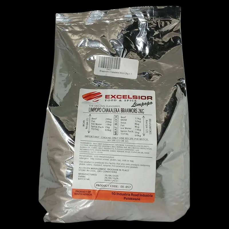 Braaiwors Chakaleke Wors 2kg x 1 - 1000251 (#1)