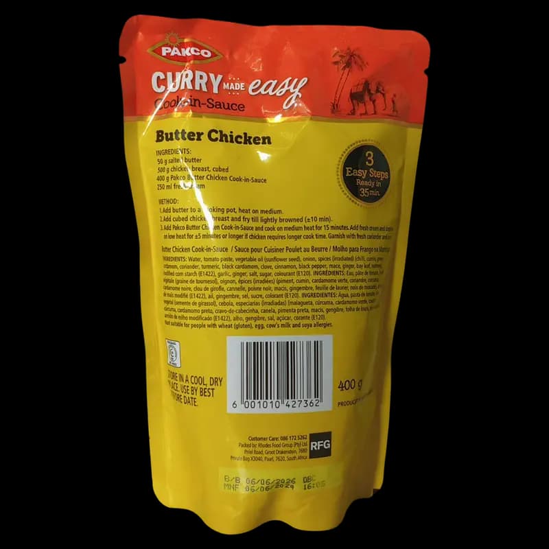 Pakco Curry Made Easy Butter Chicken 400g x 1 - 6001010427362 (#2)