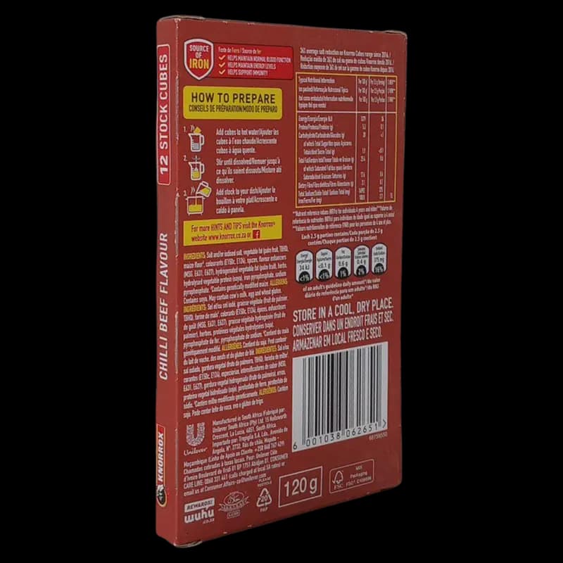 Knorrox Stock Cubes Chilli Beef 120g x 1 - 6001038062651 (#2)