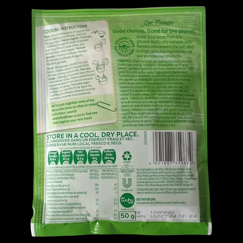 Soup 50g Knorr Curry Veg x 1 - 6001087359634 (#2)