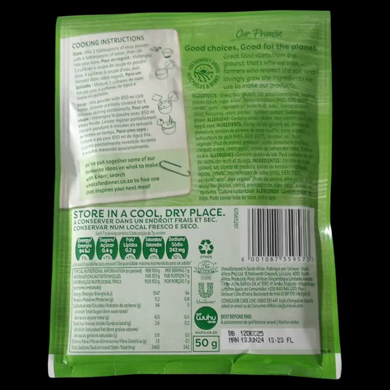 Soup 50g Knorr Thick Veg x 1 - 6001087359573 (#2)