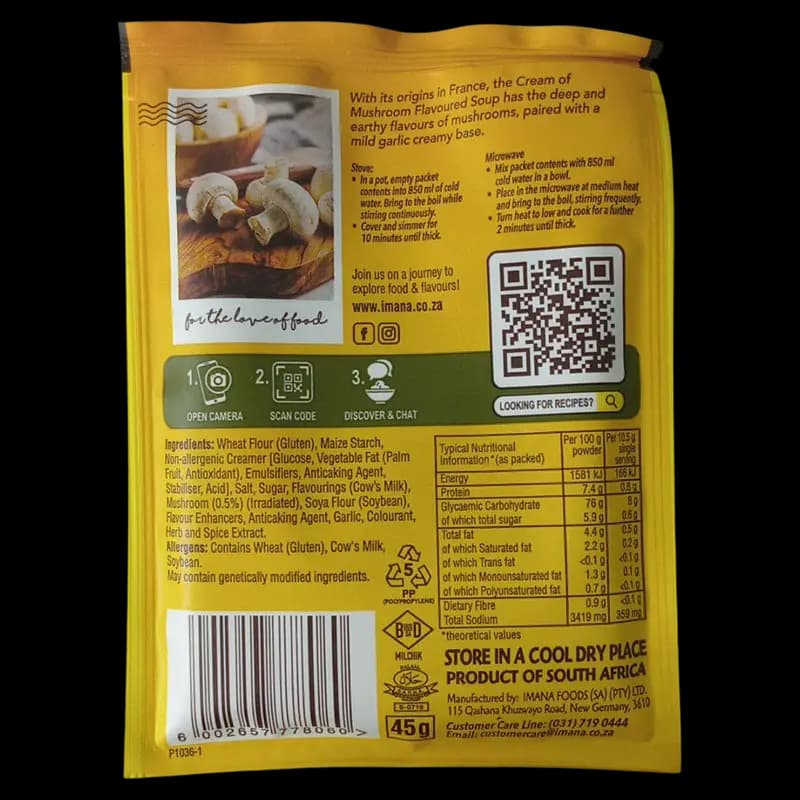 Soup Imana 45G Cream of Mushroom x 1 - 6002657778060 (#2)