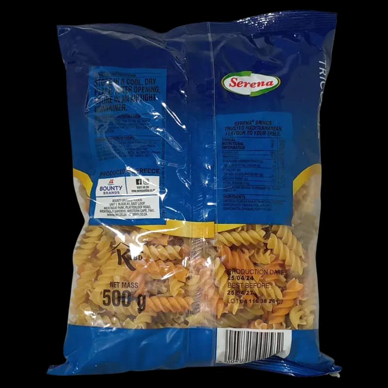 Pasta Fusilli Tricolour 500g x 1 - 6004791002582 (#2)
