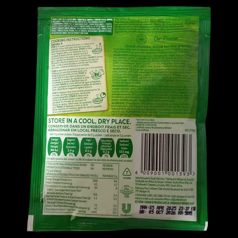 Sauce CIS 48g Spag Bologn Knorr x 1 - 6009001001393 (#2)