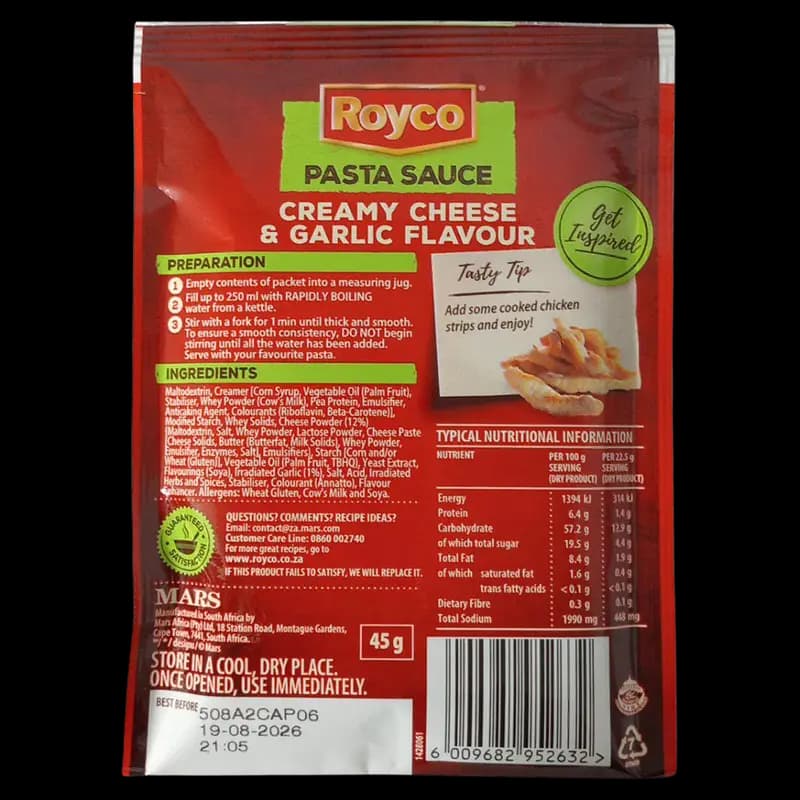 Royco PstaSce Chees & Garlic 45g x 1 - 6009682952632 (#2)