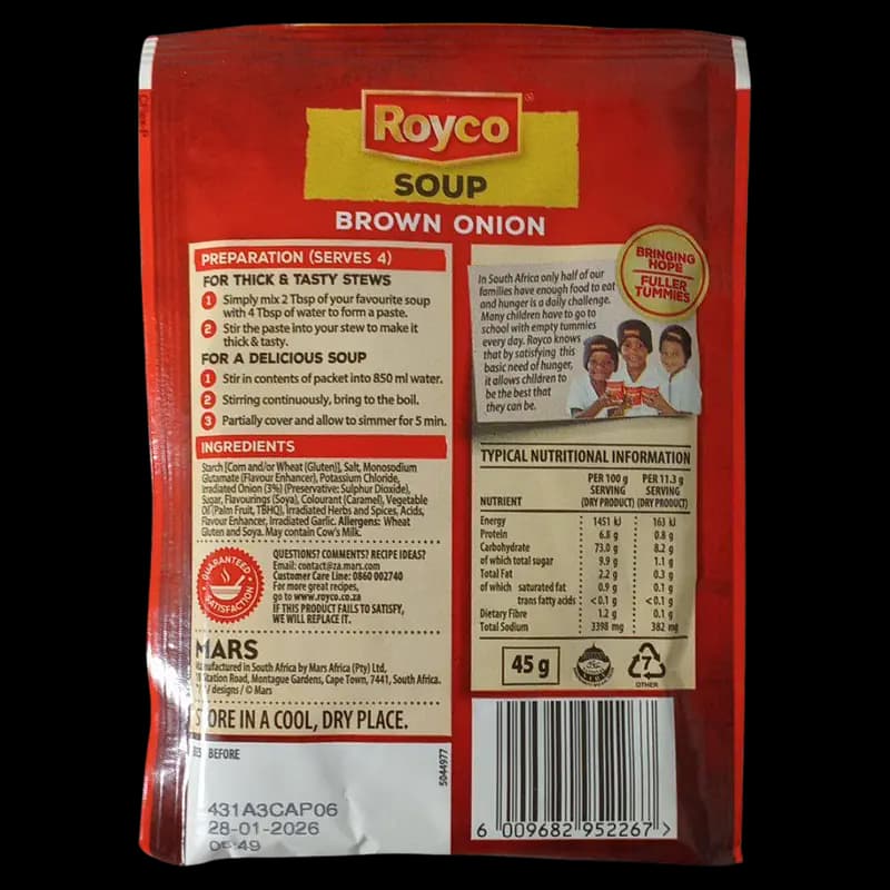 Soup 45g Royco Brown Onion x 1 - 6009682952267 (#2)