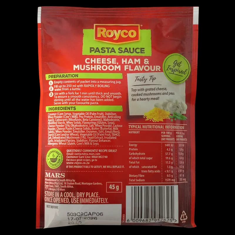 Sauce PastaSce 45g Royco Cheesehammush x 1 - 6009682952625 (#2)