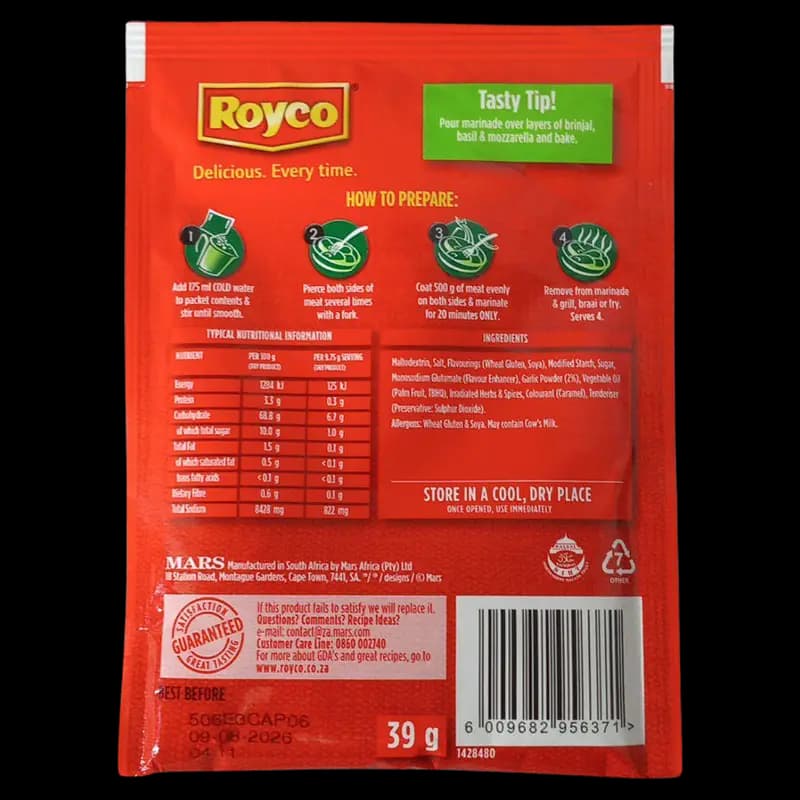 Marinade 39g Royco Garlic Steak x 1 - 6009682956371 (#2)