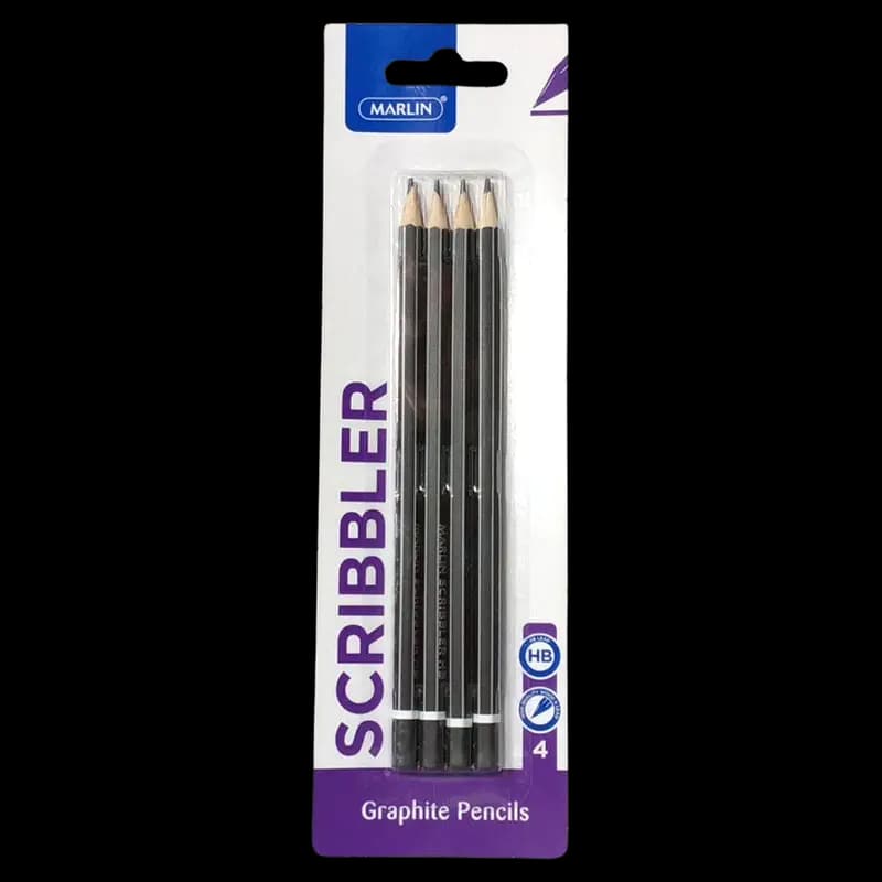 Pencil HB Marlin Black/Silver x 4 - 6009685850010 (#1)