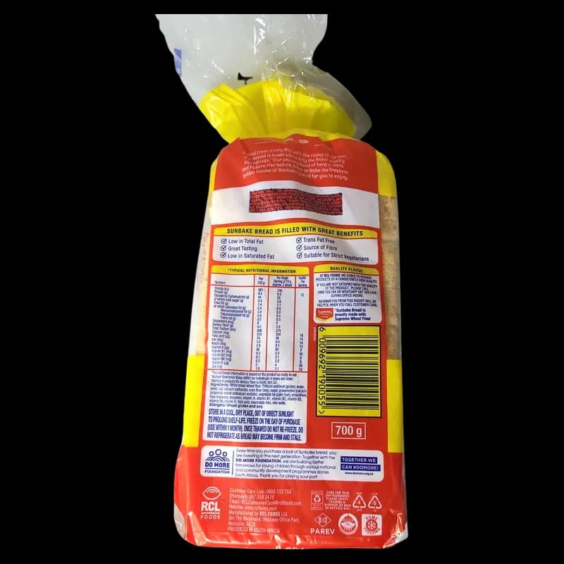 Sunbake White Bread 700g x 1 - 6009692190055 (#2)