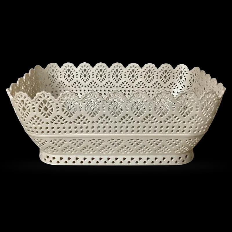 Basket Plastic Lace Rect FO8686 x1 - 6009647913463 (#1)